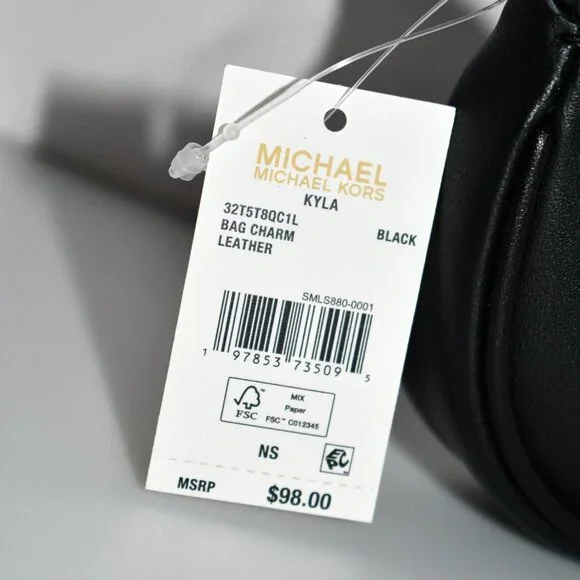 Michael Kors Kyla Bag Charm in Black #32T5T8QC1L NWT - Picture 3 of 5